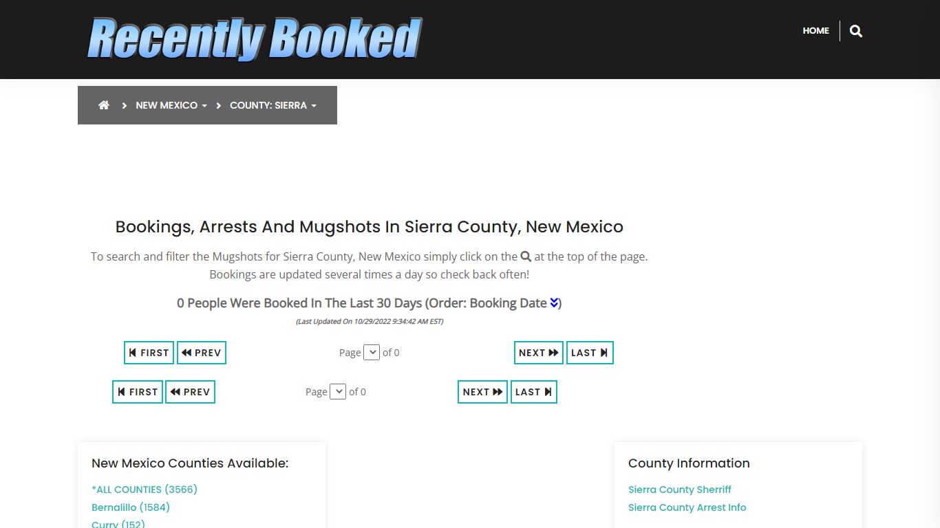 Bookings, Arrests and Mugshots in Sierra County, New Mexico