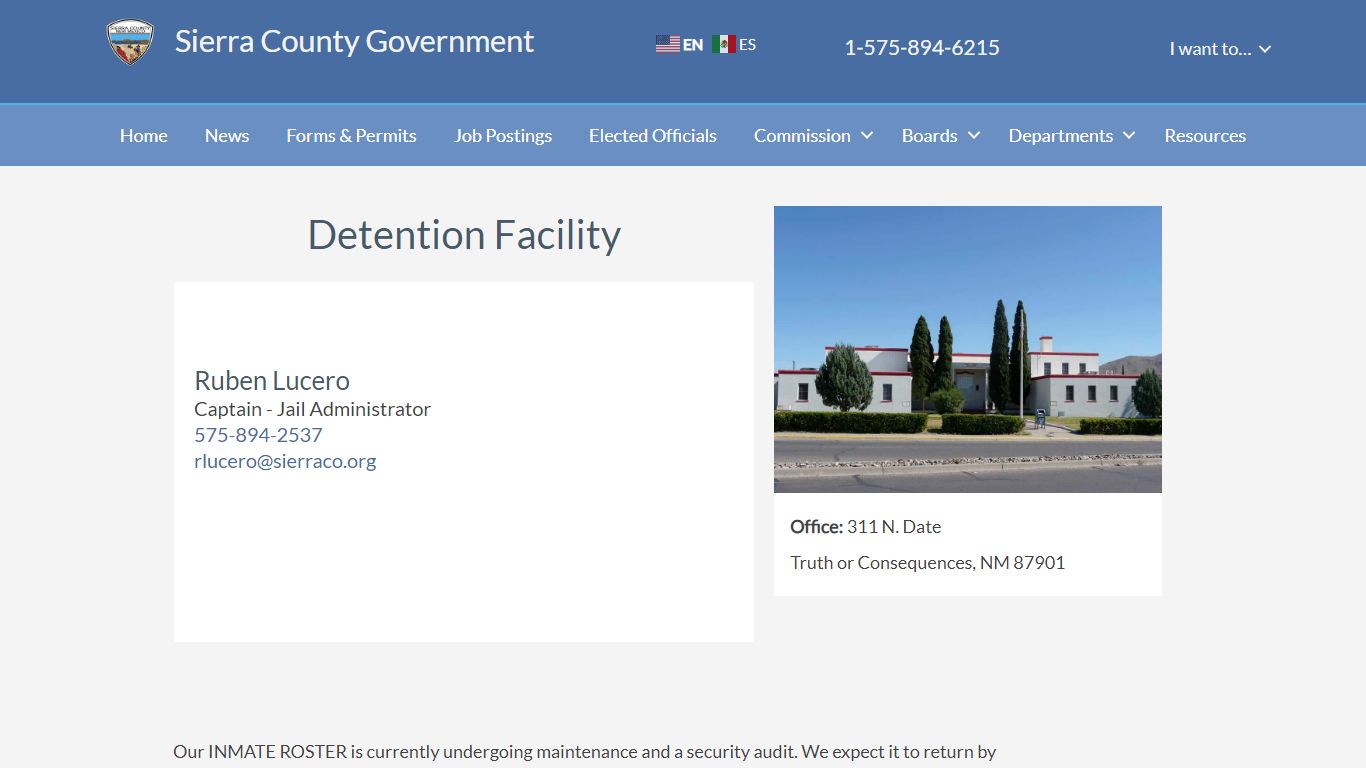 Detention Facility - Sierra County Government