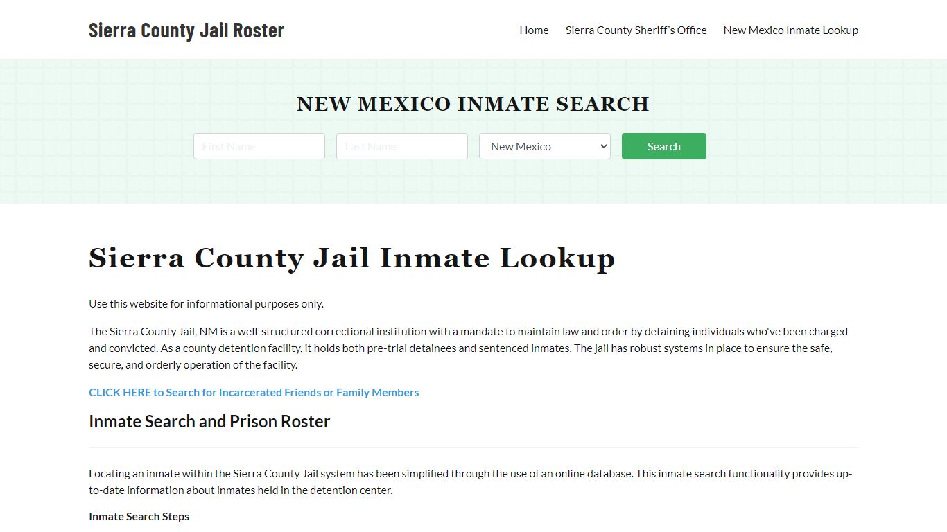 Sierra County Jail Roster Lookup, NM, Inmate Search